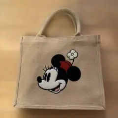 【美品】ディズニーストア　ミニーマウス　トートバッグ　ジュート