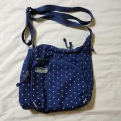 Coleman ネイビー ドット柄 ショルダーバッグ