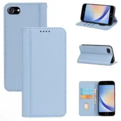 iPhone SE/7/8 手帳型 ケース（ライトブルー）