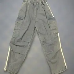 カーゴパンツ グレー サイドストライプ