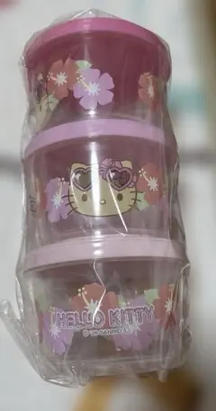 しまむら 日焼け ハローキティ ジョイント式 保存容器 タッパー ピンク