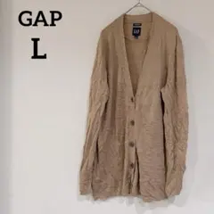 美品✨GAP 【L】100%メリノウール カーディガン ベージュ Vネック