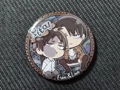 進撃　でふぉめ　リヴァイ　エレン　缶バッジ