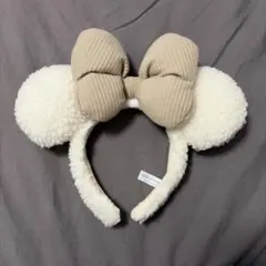 ミッキーマウス風カチューシャ アイボリー ベージュ