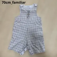 familiar チェック柄オーバーオール　70