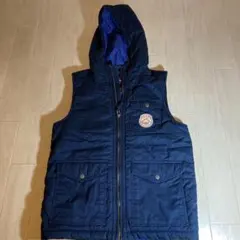 ギャップ　キッズ　150cm ネイビー フード付き ダウンベスト