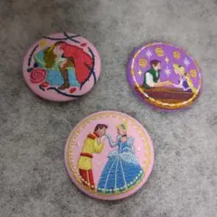 ディズニー刺繍缶バッジ　3点セット　まとめ売り
