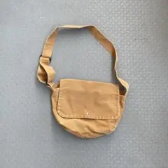 ベージュキャンバスショルダーバッグ