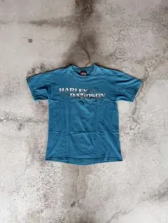 00s HARLEY DAVIDSON blue logo tee