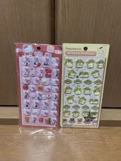 ハローキティ＆ポムポムプリンシールセット　3d立体シール