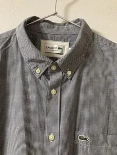 LACOSTE ギンガムチェック ボタンダウン 半袖シャツ　US/L XL