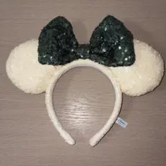 ミニーマウス スパンコールカチューシャ 緑白