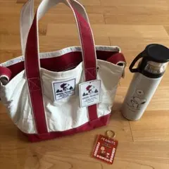 GREEN PEANUTS スヌーピー トートバッグ 水筒 キーホルダー セット