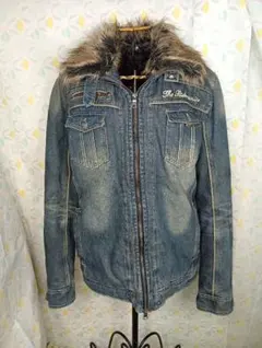 デニムブルー フード付きジャケット