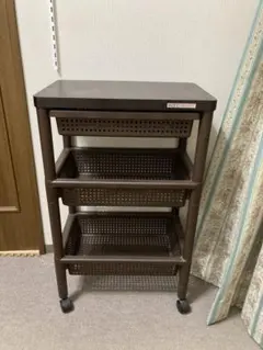 ふじみ野駅周辺、直接取引限定‼︎ブラウン 3段キッチンワゴン キャスター付き