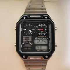 CITIZEN 動作品 希少 エコドライブ E310 メンズ腕時計 ビッグデイト 