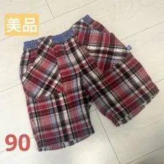 【美品】ファミリア チェック柄ハーフパンツ 90サイズ