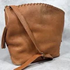 ✨希少✨イブサンローラン ヴィンテージ ショルダーバッグ タッセル レザー 茶