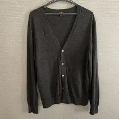 ダークグレー Vネック カーディガン