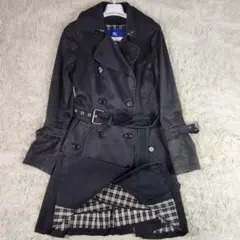 バーバリーブルーレーベル　トレンチ　ライナー　ベルト付き　40 黒