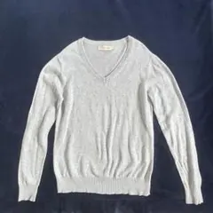 CAMPURE グレー Vネック 長袖セーター サイズ:L