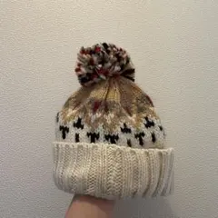 ポンポンニット帽子 美品！