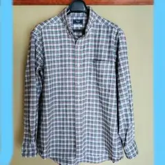 Ｋｅｎｔ・チェック柄 長袖シャツ 左胸ポケット付き・LL