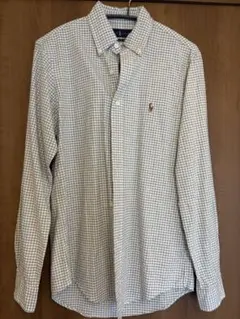ラルフローレン BDシャツ 長袖 ギンガムチェック グレー　マルチポニー刺繍