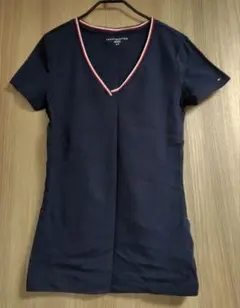 TOMMY HILFIGER ネイビー Vネック Tシャツ S/P　レディース