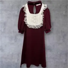 【アンクルージュ】 地雷系 量産型 ヨークフリル ワンピース ボルドー Mサイズ