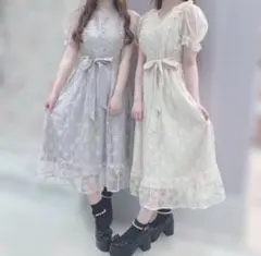 evelyn アイボリー レースワンピース 半袖　1回使用