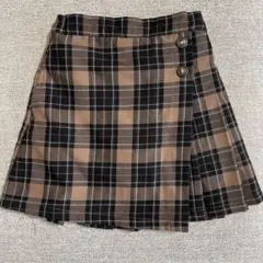 petitmain チェックプリーツスカパン