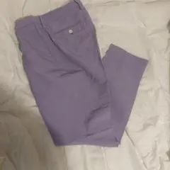 美品Drawer ドゥロワー センタープレスパンツ ブルー36 美脚