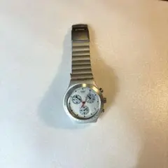 シルバー クロノグラフ SWATCH腕時計 電池交換済
