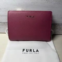 【美品】FURLA フルラ 二つ折り財布 ミニウォレット ピンク