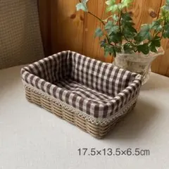カバー付きかご（小）小物入れ　バスケット　エコクラフト