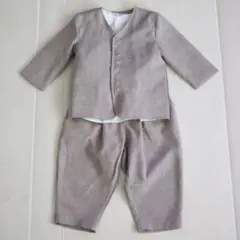 【極美品】reziere シングルノーカラージャケットセットアップ 90cm