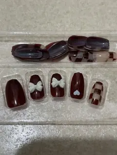 リボンデザイン ネイルチップセット