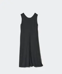 UNIQLO ユニクロ　ブラッシュドジャージージャンパースカート　ブラック　L