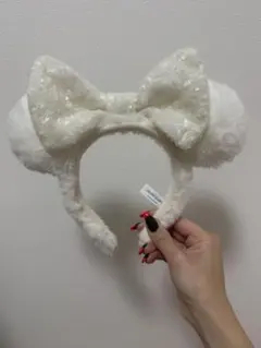ミッキー耳 ホワイトカチューシャ