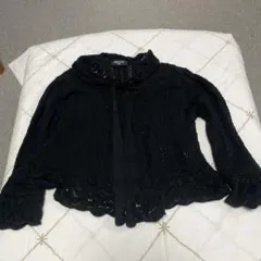 COMME CA ISM 黒 レースカーディガン130A
