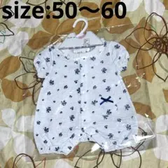 新品 ☆ 女の子 ☆ プレオール ☆ ロンパース ☆ 花柄 ☆ 50〜60