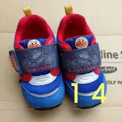 ムーンスター　moonstar　アンパンマン　スニーカー　14 EE　青　赤