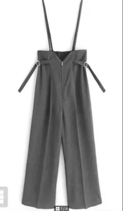 サスペンダー付きセンタープレスワイドパンツ ［ta115］