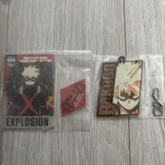 ヒロアカ　爆豪勝己 カード型アクリルスタンド　ラバーキーホルダー　2点