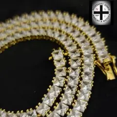 スクエア 5A CZ テニスチェーン ネックレス ブリンブリン バケット ダイヤ