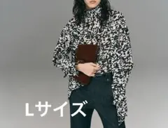 H&M ボウカラー ブラウス モノクロ花柄