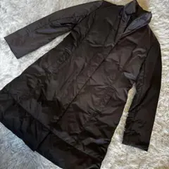 美品 LISSEO リセオ ダウンコート 11号 L ダークブラウン 比翼ボタン