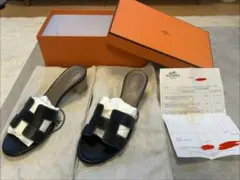 新品 HERMES エルメス サンダル オアジス 37 ブラックのサムネイル