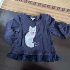 anyFAM 猫刺繍トレーナー 120cm ネイビー